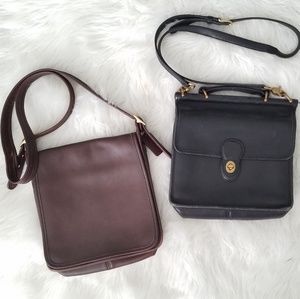 2 Coach Vintage Leather Crossbody Bags
